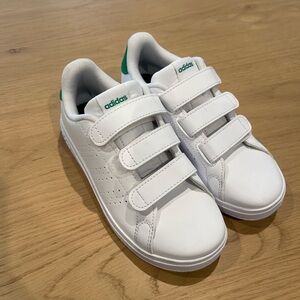 Adidas Kids White Sneakers with Green Details